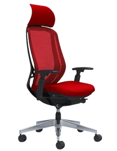Крісло OKAMURA SYLPHY EXTRA HIGH BLACK (RED) для керівника
