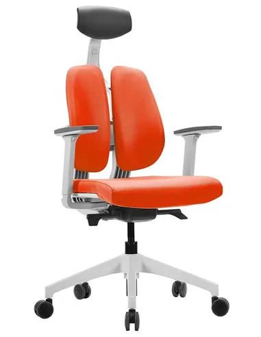 Кресло DUOREST D2 WHITE/ORANGE, ортопедическое