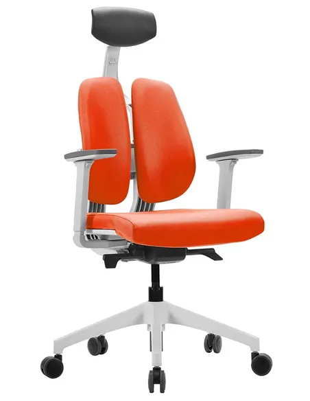 Кресло DUOREST D2 WHITE/ORANGE, ортопедическое