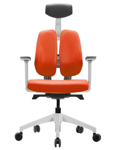 Кресло DUOREST D2 WHITE/ORANGE, ортопедическое