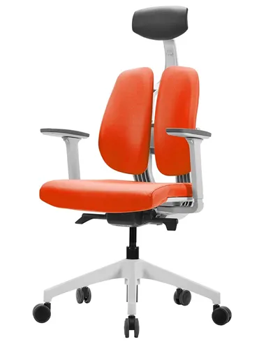 Кресло DUOREST D2 WHITE/ORANGE, ортопедическое