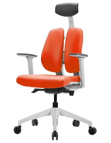 Кресло DUOREST D2 WHITE/ORANGE, ортопедическое