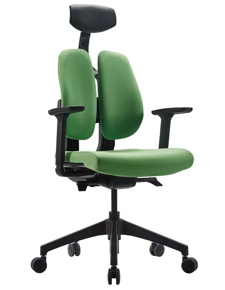 Кресло DUOREST D2 BLACK/GREEN, ортопедическое