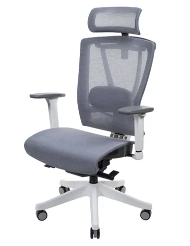 Крісло ERGO CHAIR 2 MESH WHITE, ергономічне, сіре