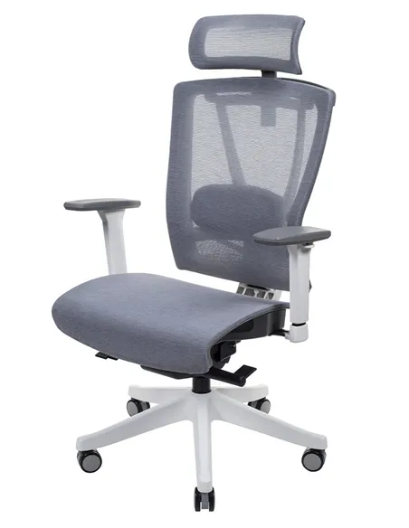 Крісло ERGO CHAIR 2 MESH WHITE, ергономічне, сіре