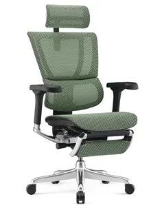 Крісло MIRUS-IOO 2 (IOOE2-AB-HAM-5D-L-LMT, СІТКА Т-168-B6-GREEN), ергономічне, з підставкою під ноги