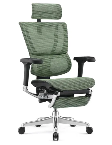 Крісло MIRUS-IOO 2 (IOOE2-AB-HAM-5D-L-LMT, СІТКА Т-168-B6-GREEN), ергономічне, з підставкою під ноги