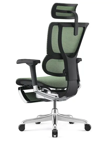 Крісло MIRUS-IOO 2 (IOOE2-AB-HAM-5D-L-LMT, СІТКА Т-168-B6-GREEN), ергономічне, з підставкою під ноги