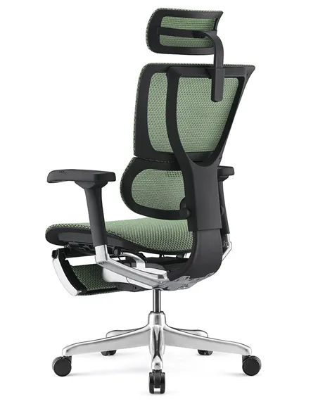 Крісло MIRUS-IOO 2 (IOOE2-AB-HAM-5D-L-LMT, СІТКА Т-168-B6-GREEN), ергономічне, з підставкою під ноги