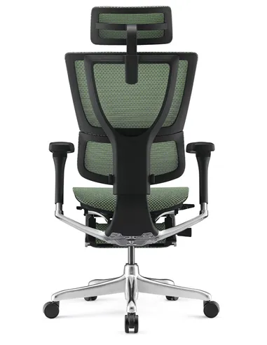 Крісло MIRUS-IOO 2 (IOOE2-AB-HAM-5D-L-LMT, СІТКА Т-168-B6-GREEN), ергономічне, з підставкою під ноги