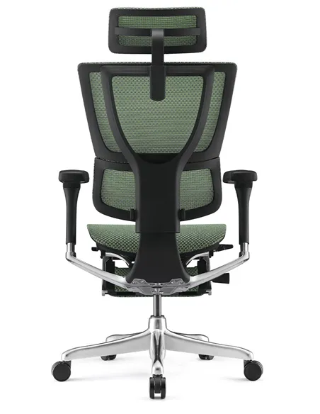 Крісло MIRUS-IOO 2 (IOOE2-AB-HAM-5D-L-LMT, СІТКА Т-168-B6-GREEN), ергономічне, з підставкою під ноги