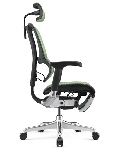 Крісло MIRUS-IOO 2 (IOOE2-AB-HAM-5D-L-LMT, СІТКА Т-168-B6-GREEN), ергономічне, з підставкою під ноги