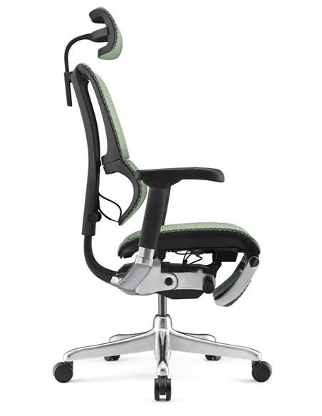 Крісло MIRUS-IOO 2 (IOOE2-AB-HAM-5D-L-LMT, СІТКА Т-168-B6-GREEN), ергономічне, з підставкою під ноги