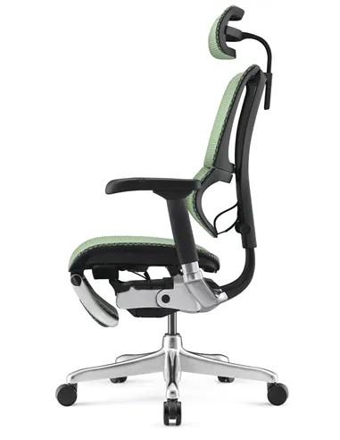 Крісло MIRUS-IOO 2 (IOOE2-AB-HAM-5D-L-LMT, СІТКА Т-168-B6-GREEN), ергономічне, з підставкою під ноги