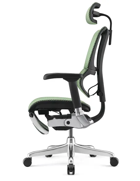 Крісло MIRUS-IOO 2 (IOOE2-AB-HAM-5D-L-LMT, СІТКА Т-168-B6-GREEN), ергономічне, з підставкою під ноги