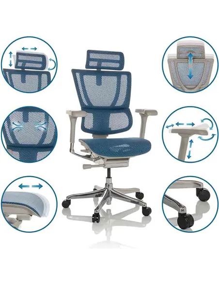 Кресло MIRUS-IOO 2 (IOOE2-AG-HAM-5D-L, СЕТКА Т-168-B4 COBALT), эргономичное
