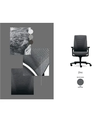 Крісло SENATOR I-WORKCHAIR 2.0 ZINC ергономічне, тканинне