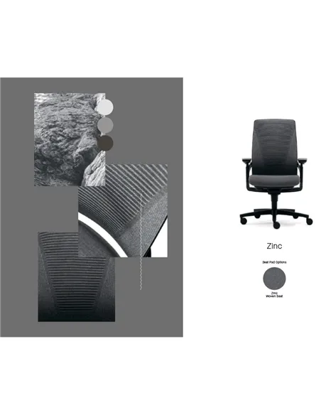 Крісло SENATOR I-WORKCHAIR 2.0 ZINC ергономічне, тканинне