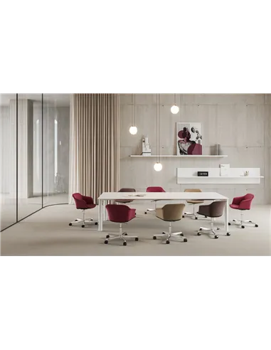 Конференц-кресло LD SEATING WAVE 032-F37-N6, на колесах
