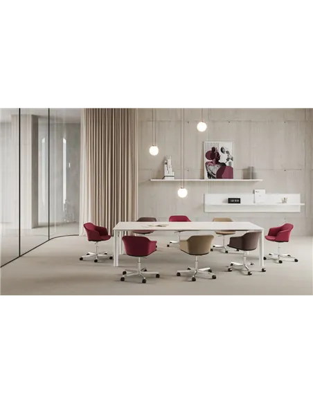 Конференц-кресло LD SEATING WAVE 032-F37-N6, на колесах