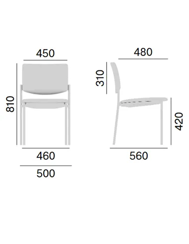 Крісло LD SEATING SEANCE 090 для відвідувачів, на ніжках