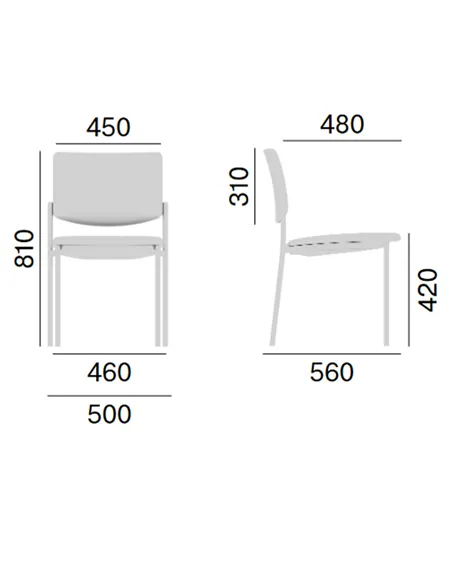 Крісло LD SEATING SEANCE 090 для відвідувачів, на ніжках