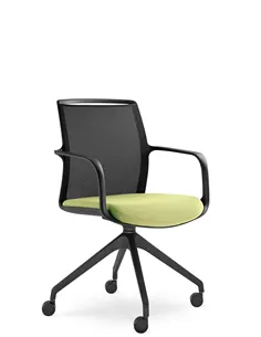 Конференц-кресло LD SEATING LEAF 505 F95-BL, для посетителей, на колесах