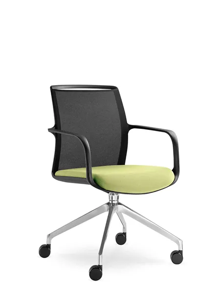 Конференц-кресло LD SEATING LEAF 505 F75-N6, на алюминиевой крестовине, на колесах