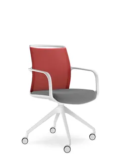 Кресло LD SEATING LEAF 506 F95-WH, для посетителей, на колесах