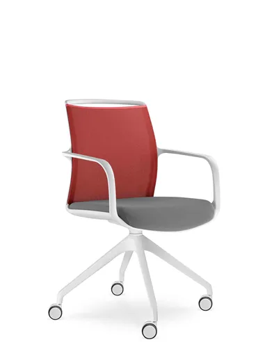 Крісло LD SEATING LEAF 506 F95-WH, для відвідувачів, на колесах