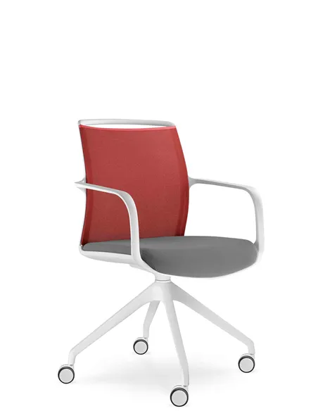 Крісло LD SEATING LEAF 506 F95-WH, для відвідувачів, на колесах