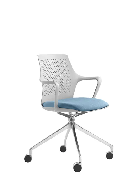 Крісло LD SEATING TARA 105-F75-N6 для відвідувачів, на алюмінієвій хрестовині, на колесах