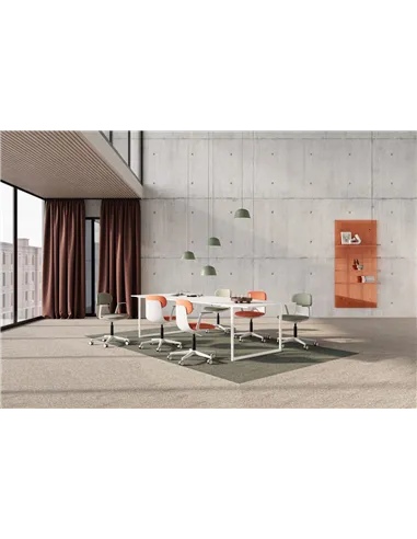 Крісло LD SEATING ZOE 220-WH для відвідувачів, на колесах