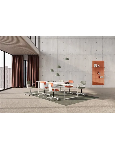 Крісло LD SEATING ZOE 220-WH для відвідувачів, на колесах