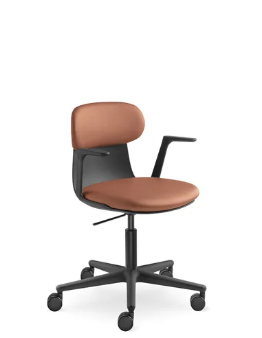 Крісло LD SEATING ZOE 220-BL, BR для відвідувачів, на колесах