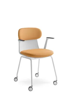 Крісло LD SEATING ZOE 222-WH-N0, BR для відвідувачів, на колесах