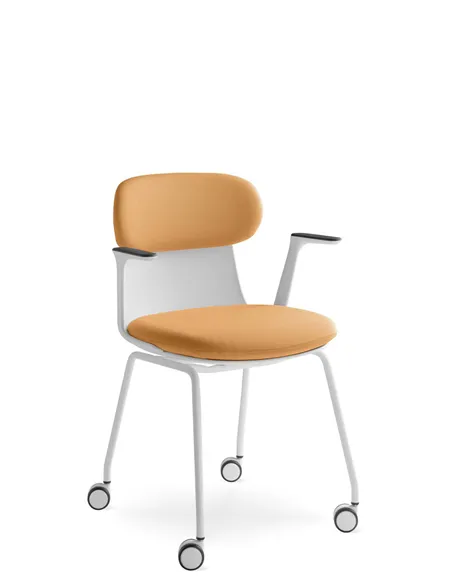 Крісло LD SEATING ZOE 222-WH-N0, BR для відвідувачів, на колесах