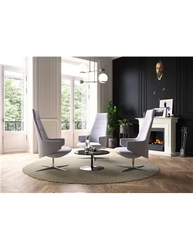 Крісло LD SEATING MELODY LOUNGE ML-XL-FR, N6 тканинне, з високою спинкою