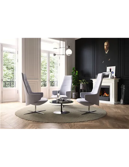 Крісло LD SEATING MELODY LOUNGE ML-XL-FR, N6 тканинне, з високою спинкою