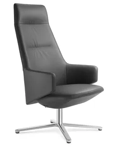 Крісло LD SEATING MELODY LOUNGE ML-XL-FR, N6 шкіряне, з високою спинкою