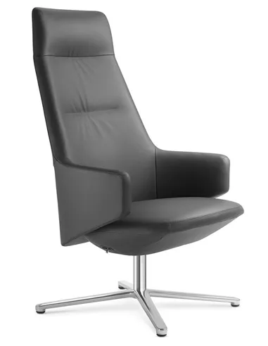 Крісло LD SEATING MELODY LOUNGE ML-XL-FR, N6 шкіряне, з високою спинкою