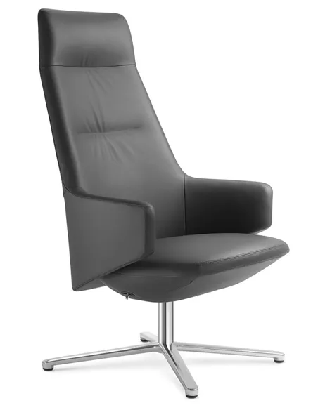 Крісло LD SEATING MELODY LOUNGE ML-XL-FR, N6 шкіряне, з високою спинкою