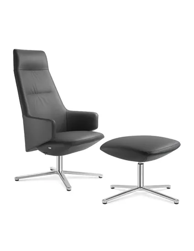 Крісло LD SEATING MELODY LOUNGE ML-XL-FR, N6 шкіряне, з високою спинкою
