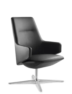 Крісло LD SEATING MELODY LOUNGE ML-L, N6 шкіряне, із середньою спинкою