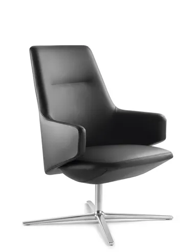 Кресло LD SEATING MELODY LOUNGE ML-L, N6 кожаное, со средней спинкой