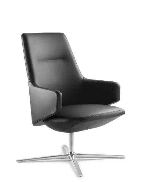 Кресло LD SEATING MELODY LOUNGE ML-L, N6 кожаное, со средней спинкой