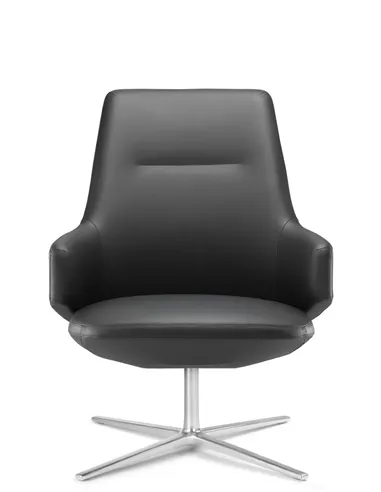 Кресло LD SEATING MELODY LOUNGE ML-L, N6 кожаное, со средней спинкой