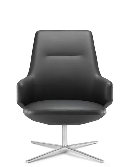 Кресло LD SEATING MELODY LOUNGE ML-L, N6 кожаное, со средней спинкой