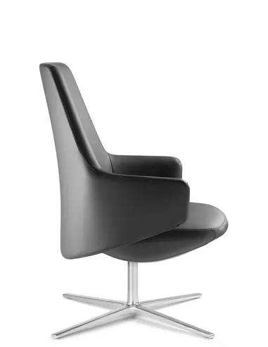 Кресло LD SEATING MELODY LOUNGE ML-L, N6 кожаное, со средней спинкой