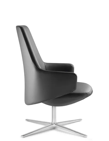 Кресло LD SEATING MELODY LOUNGE ML-L, N6 кожаное, со средней спинкой